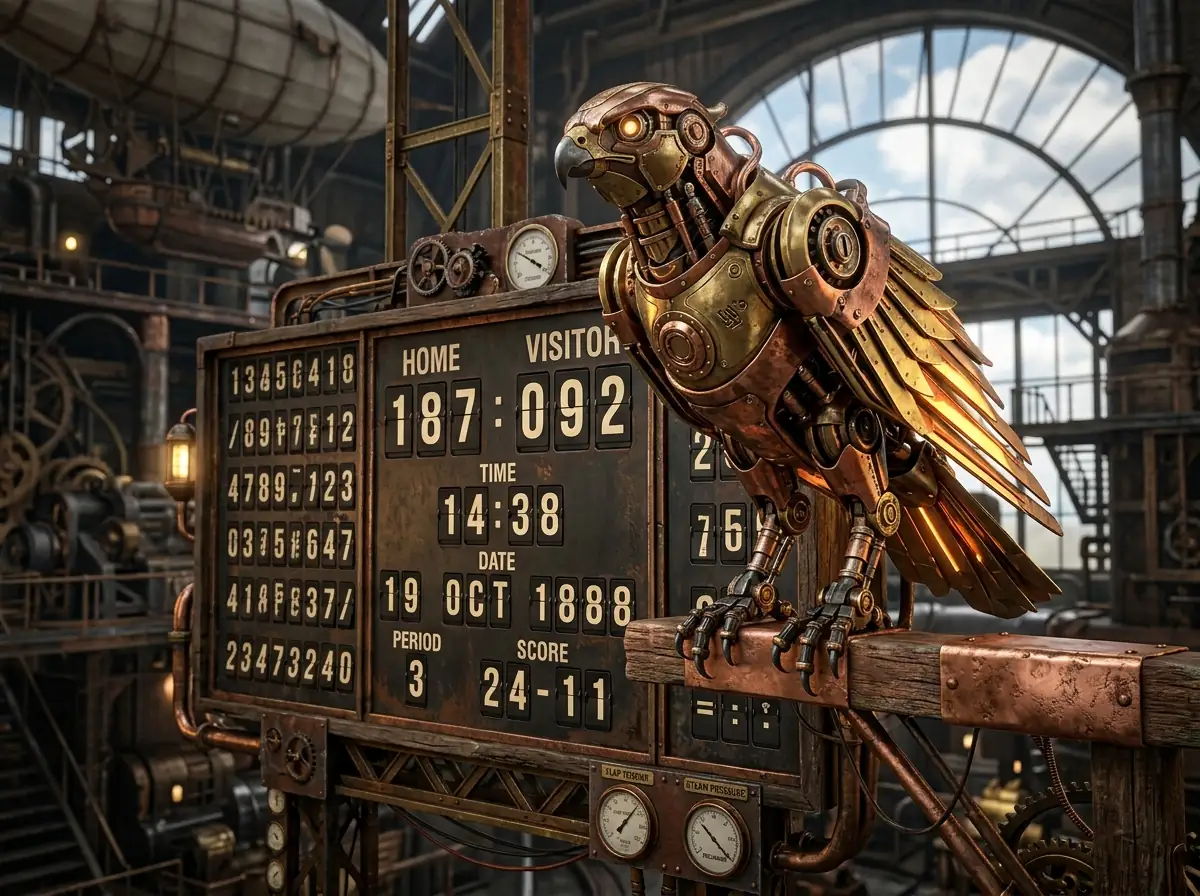 Mascot on scoreboard